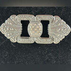 Elegant Vintage Avon Bold Romance Art Deco Silver-Tone Brooch